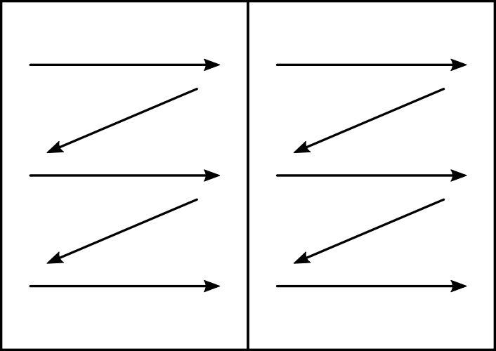 Schematic illustration of cursory reading